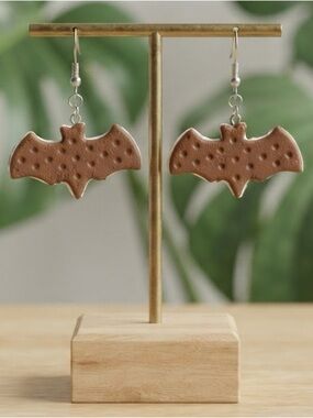 Bat Ice Cream Sandwich Dangles — Halloween — Handmade Earrings